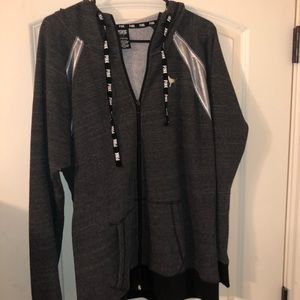 GREY & SILVER METALLIC VS PINK ZIP UP